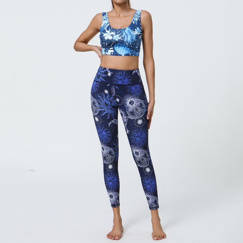 Olivenorma High-Waisted Sun & Moon Print Yoga Pants - image 3