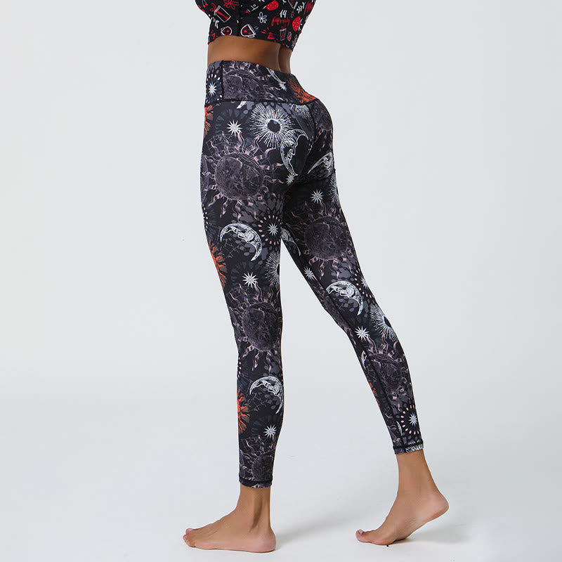Olivenorma High-Waisted Sun & Moon Print Yoga Pants - image 4