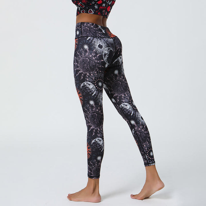 Olivenorma High-Waisted Sun & Moon Print Yoga Pants - image 4