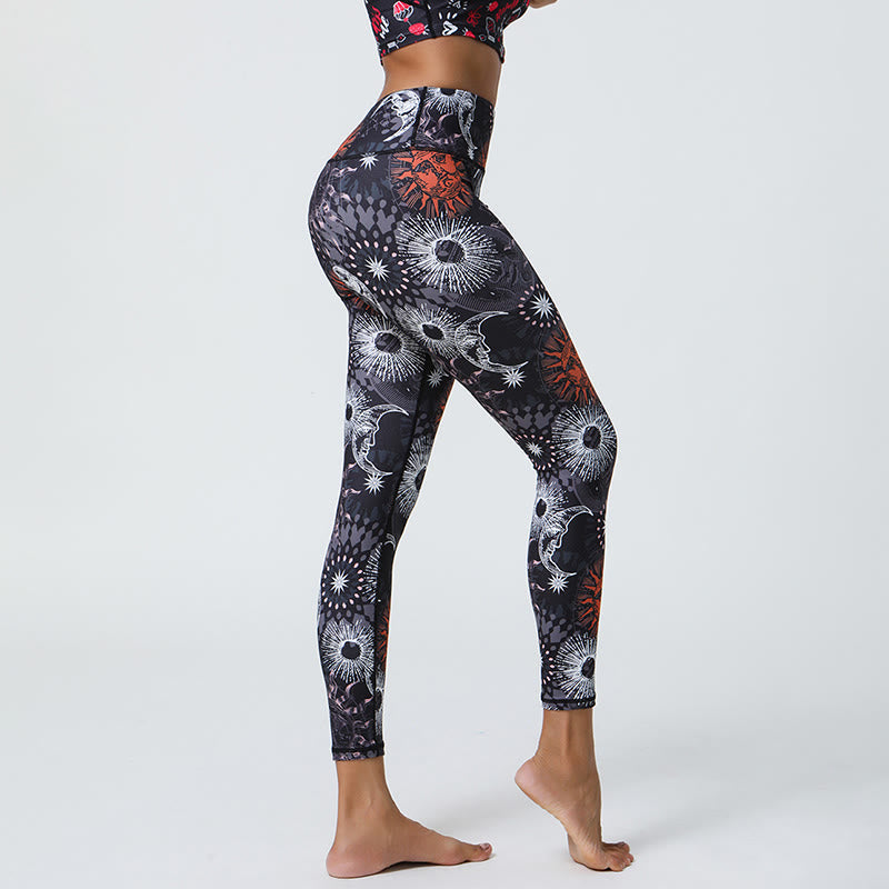 Olivenorma High-Waisted Sun & Moon Print Yoga Pants - image 5