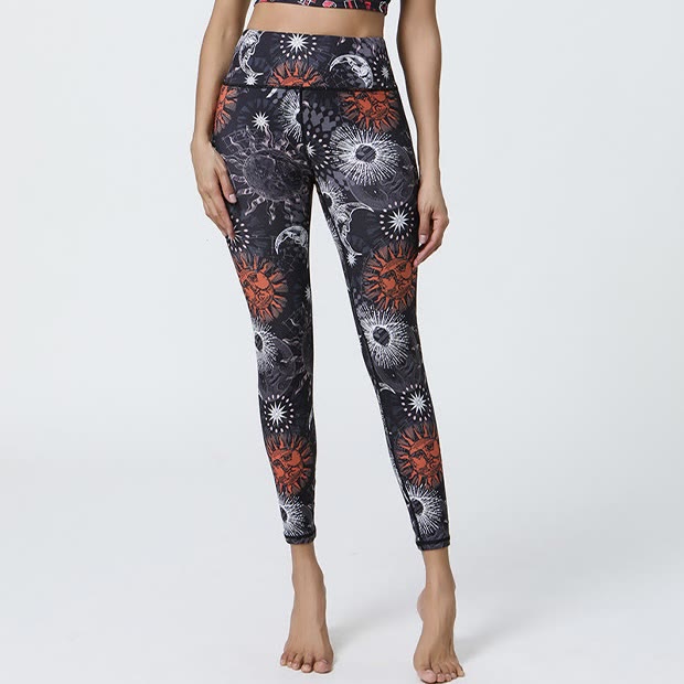 Olivenorma High-Waisted Sun & Moon Print Yoga Pants - image 7