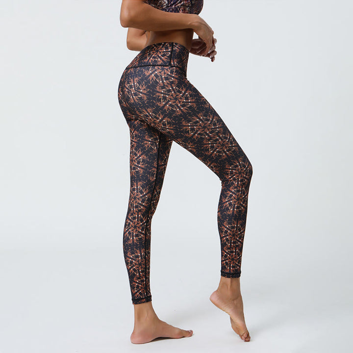 Olivenorma High-Waisted Geometric Floral Print Yoga Pants - image 11