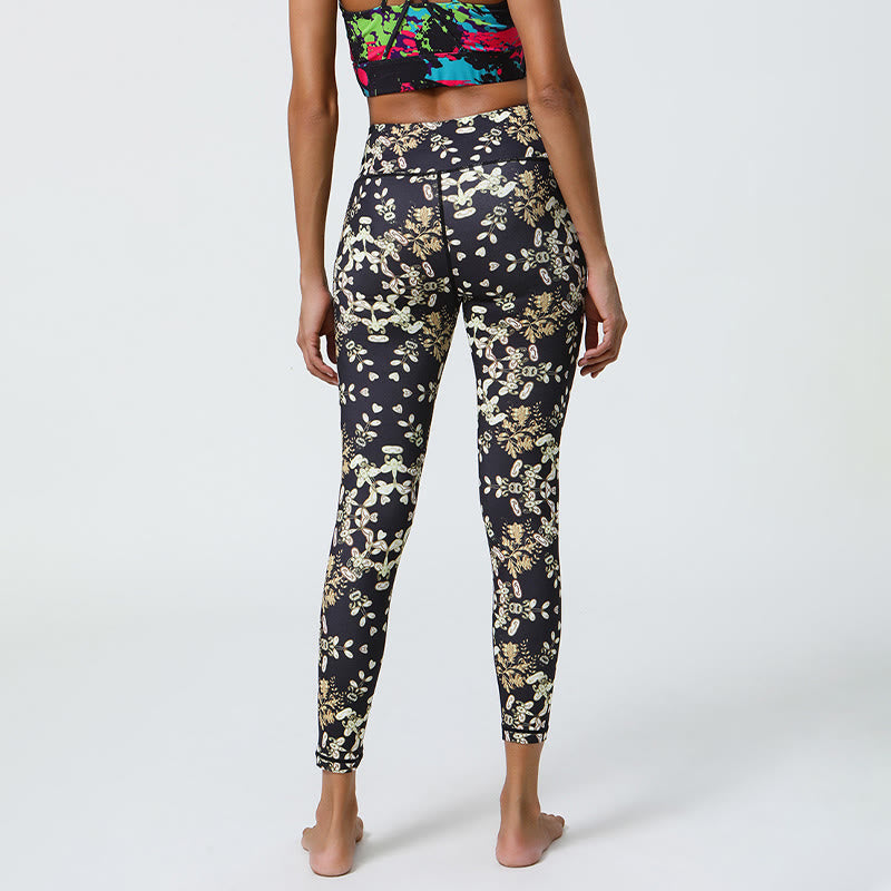 Olivenorma High-Waisted Geometric Floral Print Yoga Pants - image 6