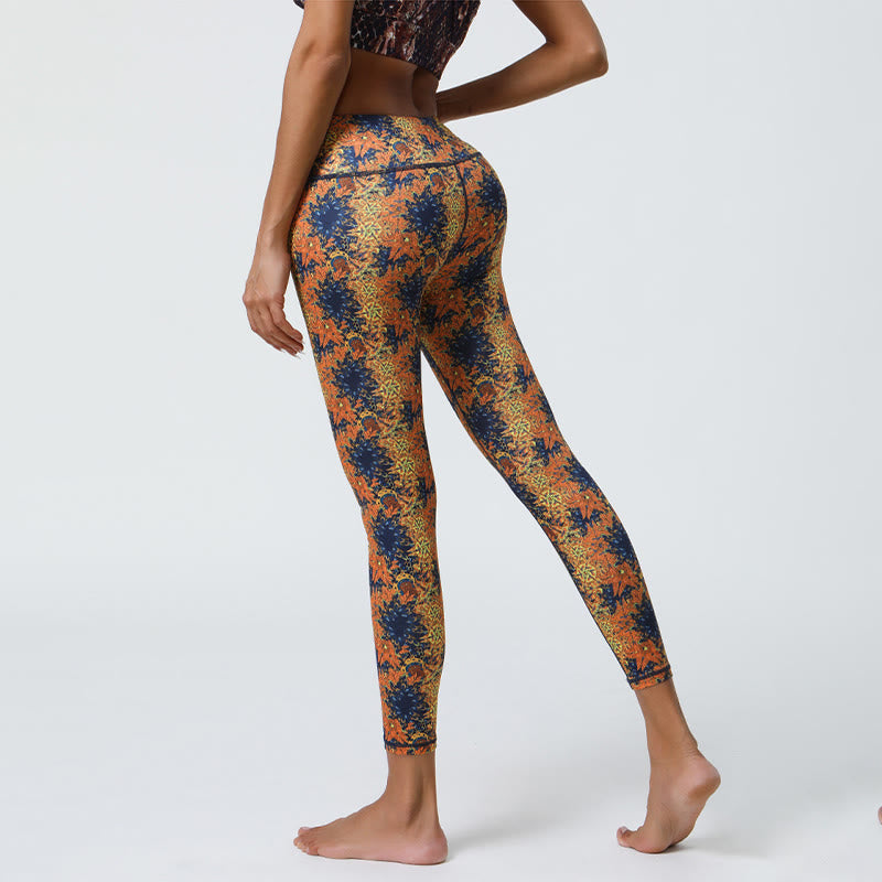 Olivenorma High-Waisted Geometric Floral Print Yoga Pants - image 2