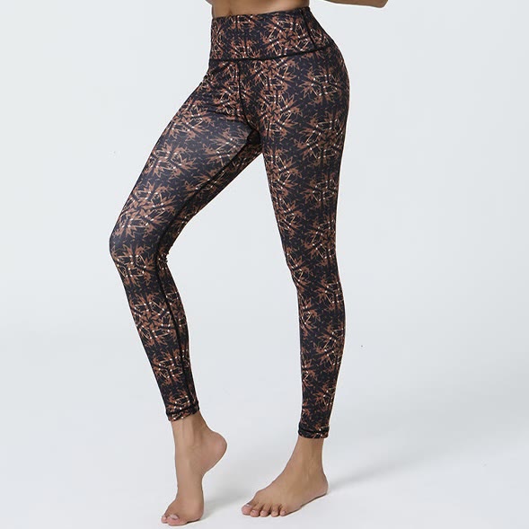 Olivenorma High-Waisted Geometric Floral Print Yoga Pants - image 10