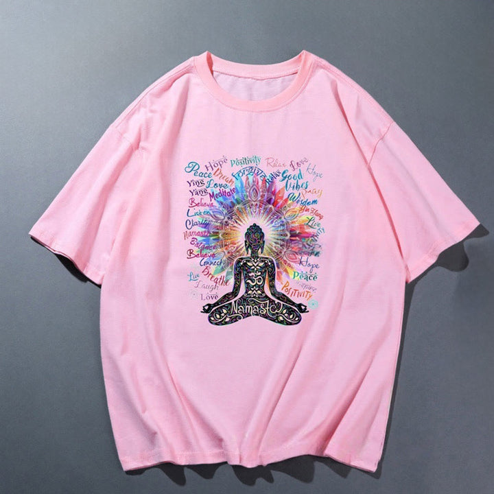Olivenorma Pink Yoga Breathable Comfortable T-Shirt - Meditation 2 - 2XL - image 5
