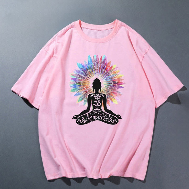 Olivenorma Pink Yoga Breathable Comfortable T-Shirt - Meditation 6 - 2XL - image 9