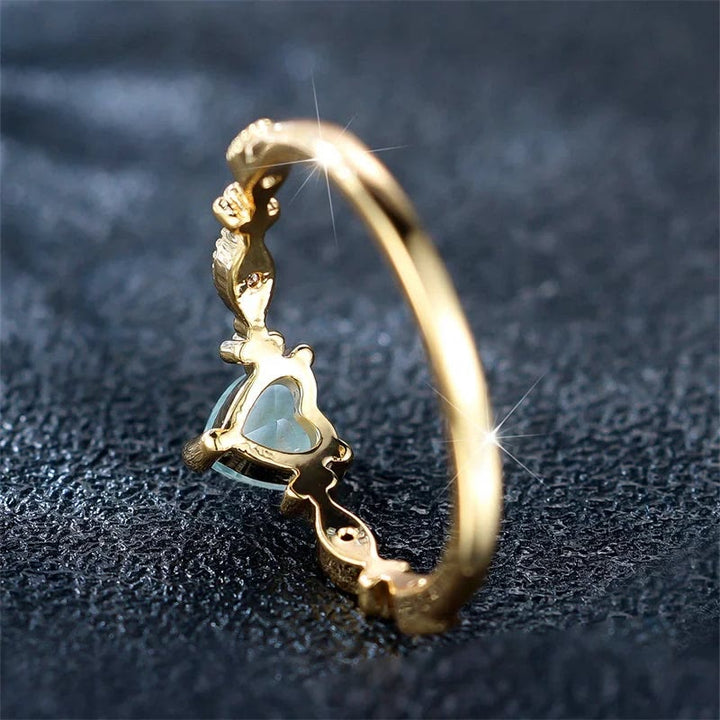 FREE Today: Desire Heart Cut Blue Zircon Engagement Bride Wedding Ring - image 3