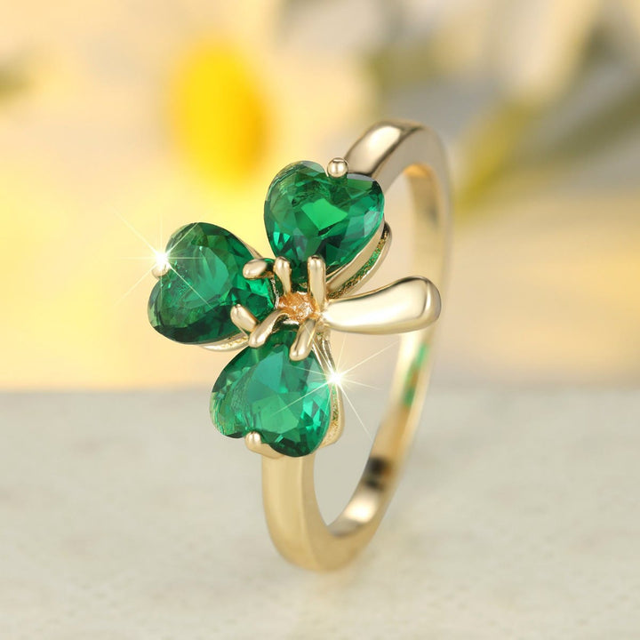 FREE Today: Lucky Green Three-leaf Clover Ring - image 2