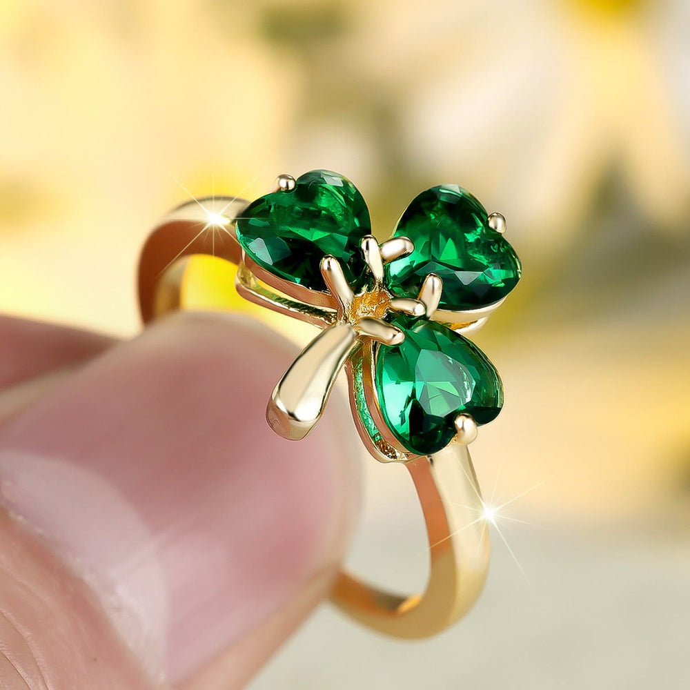 FREE Today: Lucky Green Three-leaf Clover Ring - image 1