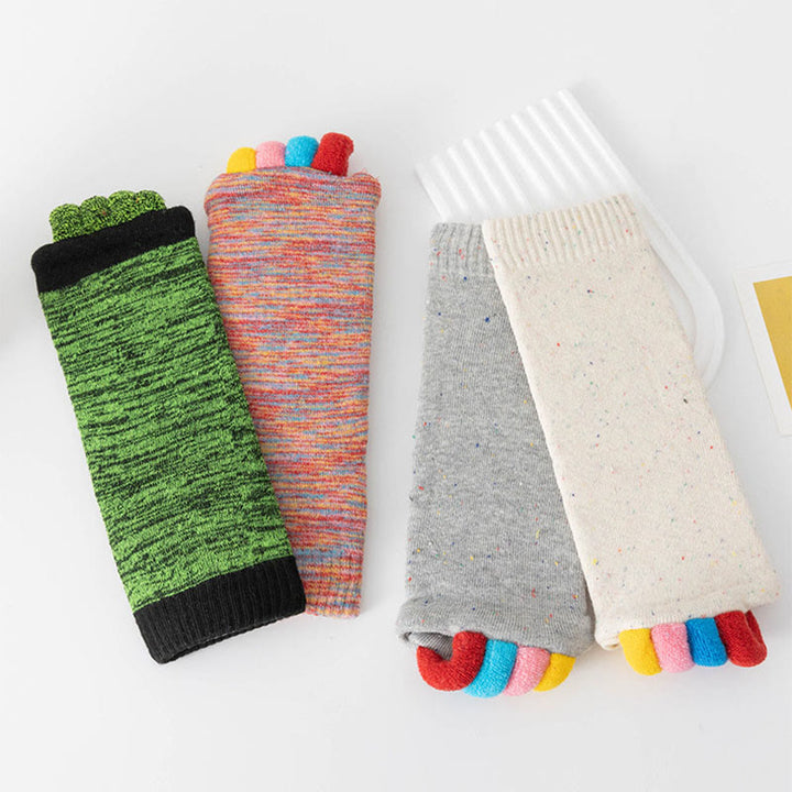 Olivenorma Colorful Five-Toe Breathable Toe Separation Non-Slip Grip Pilates Barre Fitness Socks for Balance & Stability Yoga Socks - image 12
