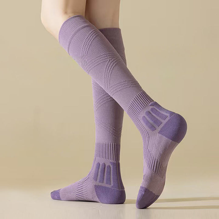 Olivenorma Leg Warmer Style Stretch Knit Pilates Barre Warm-Up Socks for Dance & Fitness Yoga Socks  - Purple - 10 Pairs - image 0