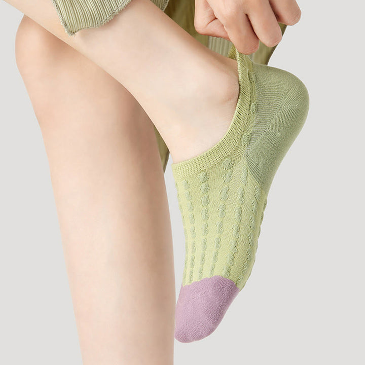 Olivenorma 3 Pairs Lightweight Pilates Breathable Stretch Cotton Grip Fitness Socks for Barre, Yoga & Everyday Comfort Training Yoga Socks - image 7