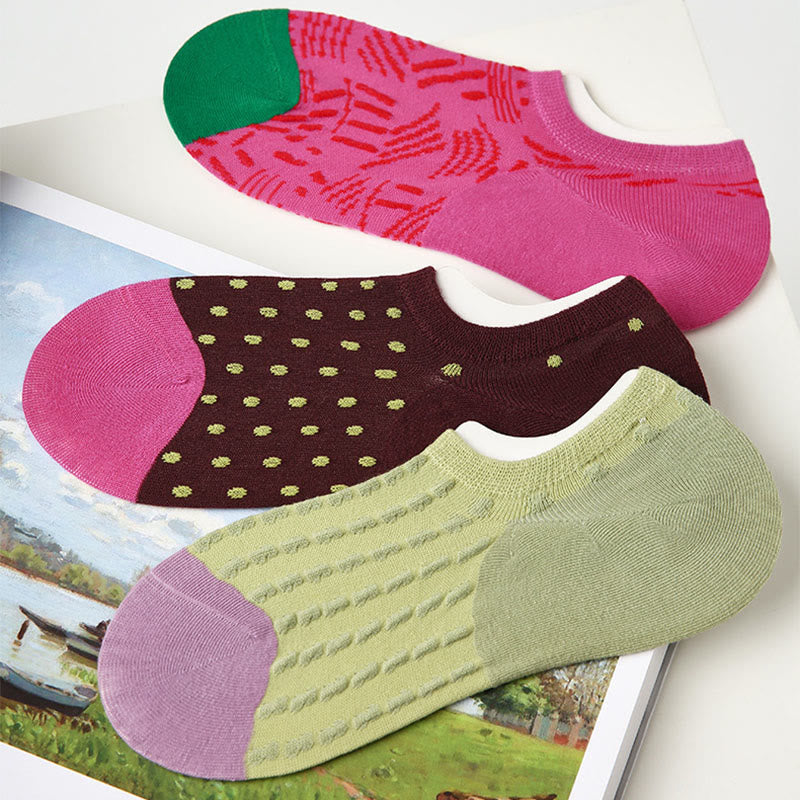 Olivenorma 3 Pairs Lightweight Pilates Breathable Stretch Cotton Grip Fitness Socks for Barre, Yoga & Everyday Comfort Training Yoga Socks - image 17