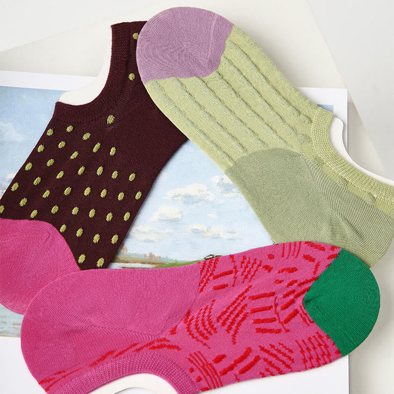 Olivenorma 3 Pairs Lightweight Pilates Breathable Stretch Cotton Grip Fitness Socks for Barre, Yoga & Everyday Comfort Training Yoga Socks - image 16