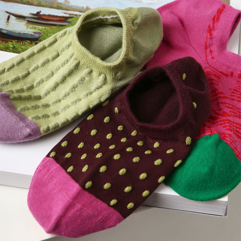 Olivenorma 3 Pairs Lightweight Pilates Breathable Stretch Cotton Grip Fitness Socks for Barre, Yoga & Everyday Comfort Training Yoga Socks - image 18