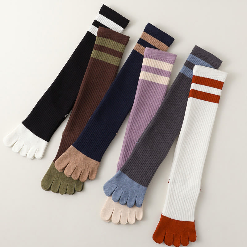 Olivenorma Five-Toe Breathable Toe Separation Non-Slip Grip Pilates Barre Fitness Socks for Women with Cotton Comfort Design Yoga Socks - image 27