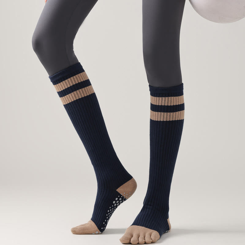 Olivenorma Five-Toe Breathable Toe Separation Non-Slip Grip Pilates Barre Fitness Socks for Women with Cotton Comfort Design Yoga Socks - image 21