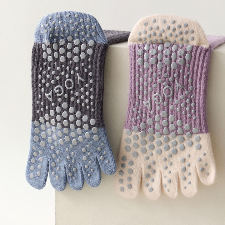 Olivenorma Five-Toe Breathable Toe Separation Non-Slip Grip Pilates Barre Fitness Socks for Women with Cotton Comfort Design Yoga Socks - image 30