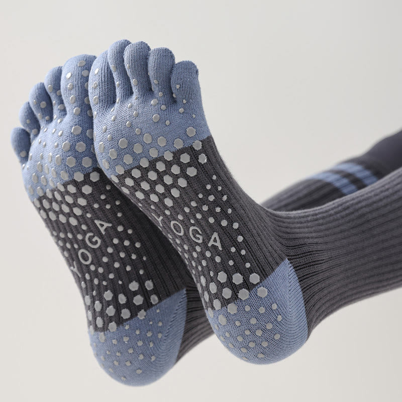 Olivenorma Five-Toe Breathable Toe Separation Non-Slip Grip Pilates Barre Fitness Socks for Women with Cotton Comfort Design Yoga Socks - image 14