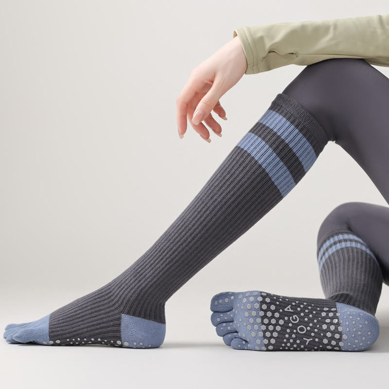 Olivenorma Five-Toe Breathable Toe Separation Non-Slip Grip Pilates Barre Fitness Socks for Women with Cotton Comfort Design Yoga Socks - image 15