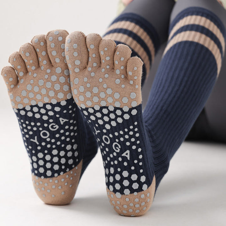 Olivenorma Five-Toe Breathable Toe Separation Non-Slip Grip Pilates Barre Fitness Socks for Women with Cotton Comfort Design Yoga Socks - image 19