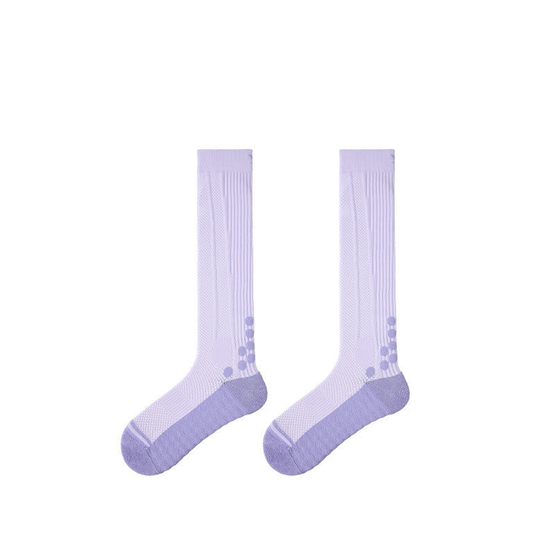 Olivenorma Retro Crew Compression Non-Slip Pilates Barre Everyday Comfort Calf Socks with Breathable Support & Athletic Fit Yoga Socks - Lavender - 10 Pairs - image 16