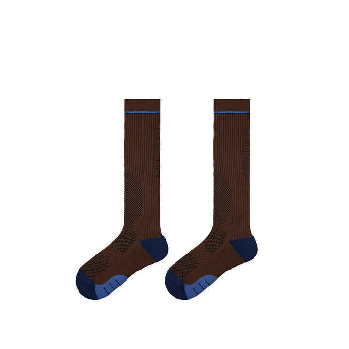 Olivenorma Retro Crew Compression Non-Slip Pilates Barre Everyday Comfort Calf Socks with Breathable Support & Athletic Fit Yoga Socks - Brown - 10 Pairs - image 19