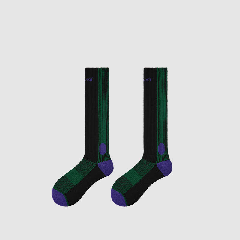 Olivenorma Retro Crew Compression Non-Slip Pilates Barre Everyday Comfort Calf Socks with Breathable Support & Athletic Fit Yoga Socks - Dark Green - 10 Pairs - image 10