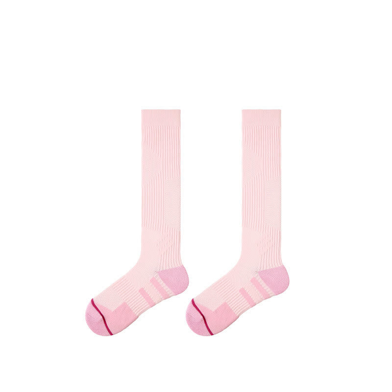 Olivenorma Retro Crew Compression Non-Slip Pilates Barre Everyday Comfort Calf Socks with Breathable Support & Athletic Fit Yoga Socks - Pink - 10 Pairs - image 18