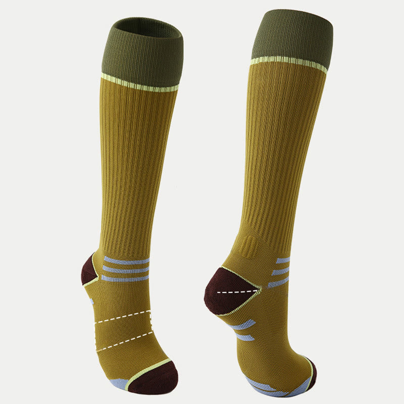 Olivenorma Retro Crew Compression Non-Slip Pilates Barre Everyday Comfort Calf Socks with Breathable Support & Athletic Fit Yoga Socks - image 5