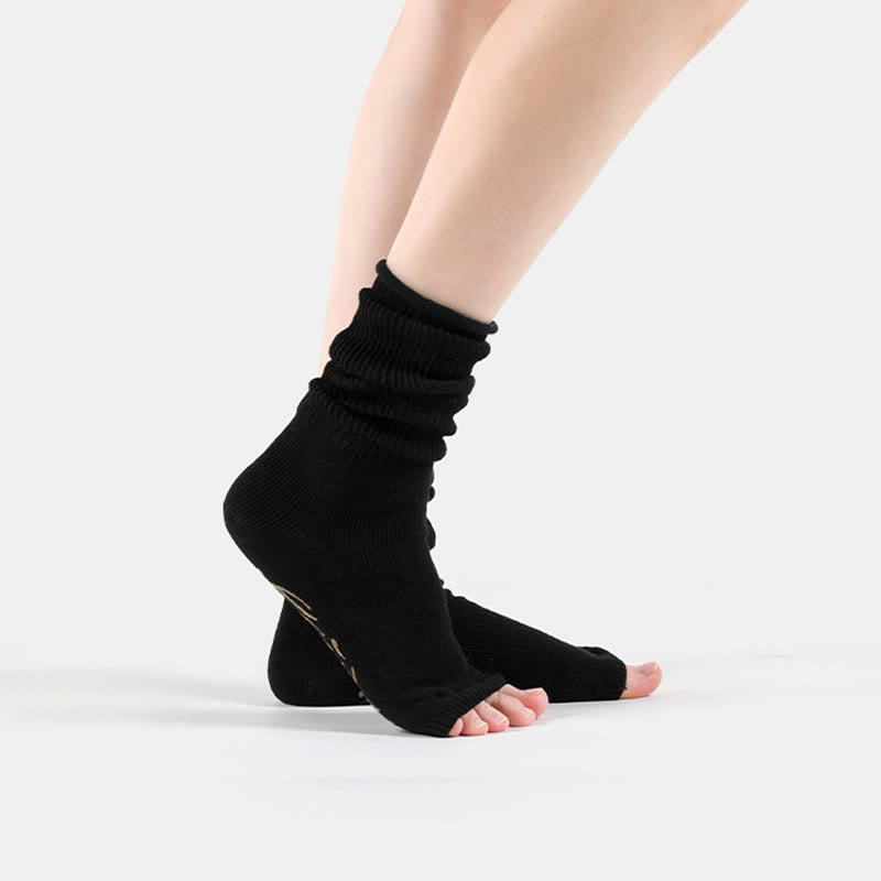 Olivenorma Open-Toe Five-Toe Breathable Toe Separation Non-Slip Grip Pilates Fitness Socks with Cotton Comfort & Stable Traction Yoga Socks - image 4