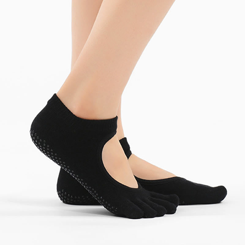 Olivenorma Minimal Five-Toe Breathable Toe Separation Grip Pilates Barre Balance Socks with Lightweight Comfort Design Yoga Socks - image 4