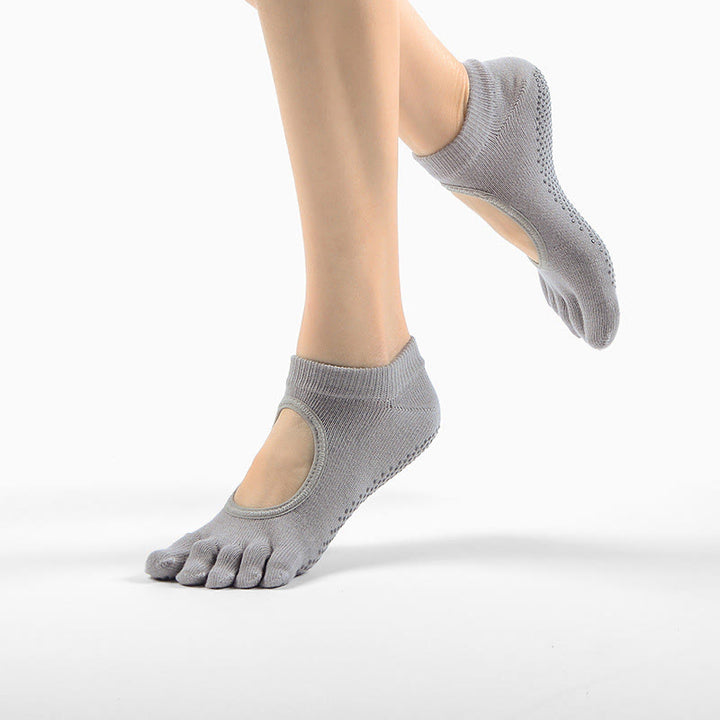 Olivenorma Minimal Five-Toe Breathable Toe Separation Grip Pilates Barre Balance Socks with Lightweight Comfort Design Yoga Socks - Grey - 10 Pairs - image 0