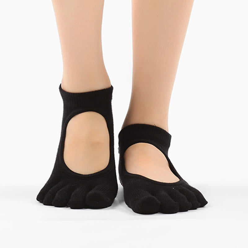 Olivenorma Minimal Five-Toe Yoga Socks Breathable Toe Separation Grip Pilates Barre Balance Socks - image 5