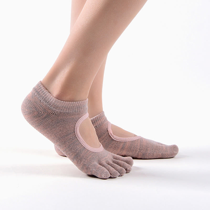 Olivenorma Minimal Five-Toe Yoga Socks Breathable Toe Separation Grip Pilates Barre Balance Socks - image 14