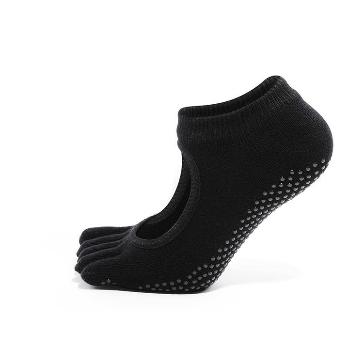 Olivenorma Minimal Five-Toe Breathable Toe Separation Grip Pilates Barre Balance Socks with Lightweight Comfort Design Yoga Socks - Black - 10 Pairs - image 3