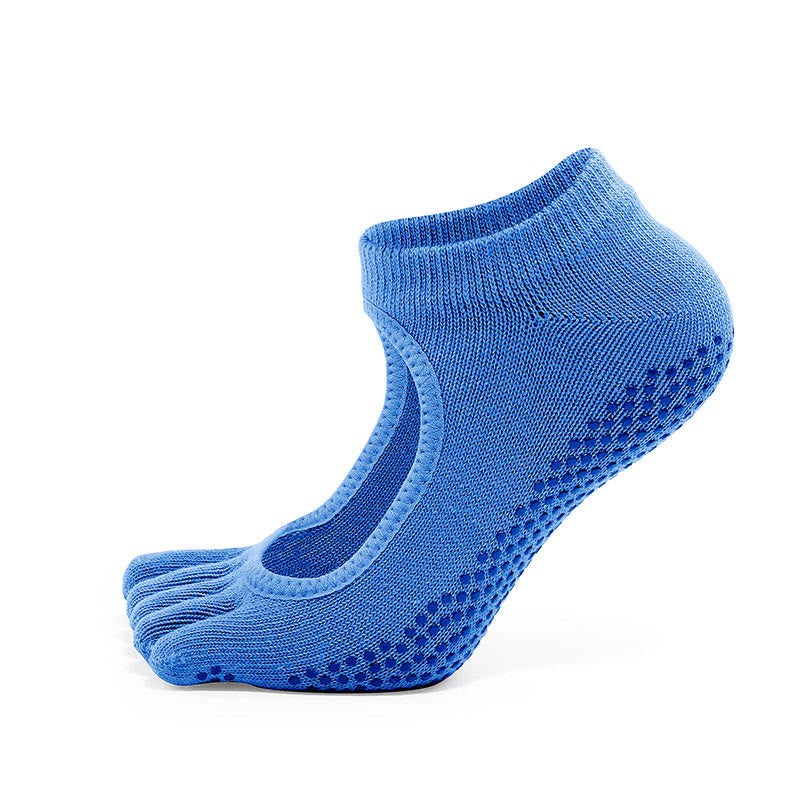 Olivenorma Minimal Five-Toe Breathable Toe Separation Grip Pilates Barre Balance Socks with Lightweight Comfort Design Yoga Socks - Blue - 10 Pairs - image 6