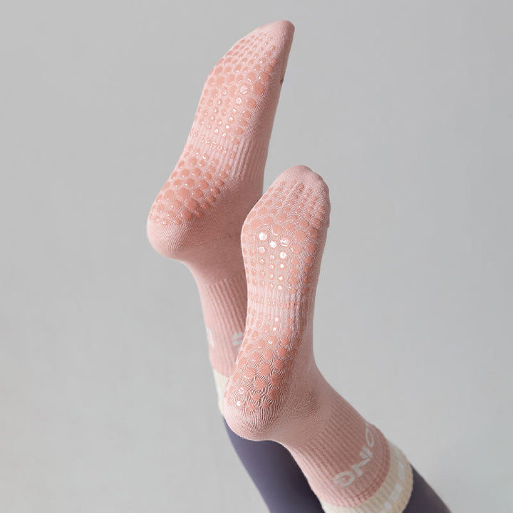 Olivenorma Cushion Grip Crew Yoga Socks Non-Slip Pilates Barre Comfort Training Socks - image 8