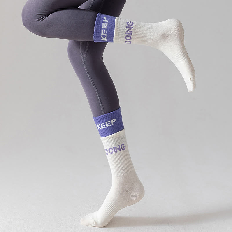 Olivenorma Cushion Grip Crew Non-Slip Pilates Barre Comfort Training Socks with Soft Padding & Breathable Cotton Support Yoga Socks - image 4