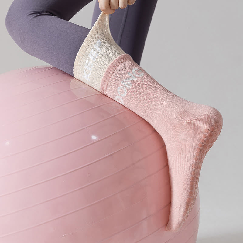 Olivenorma Cushion Grip Crew Non-Slip Pilates Barre Comfort Training Socks with Soft Padding & Breathable Cotton Support Yoga Socks - image 9