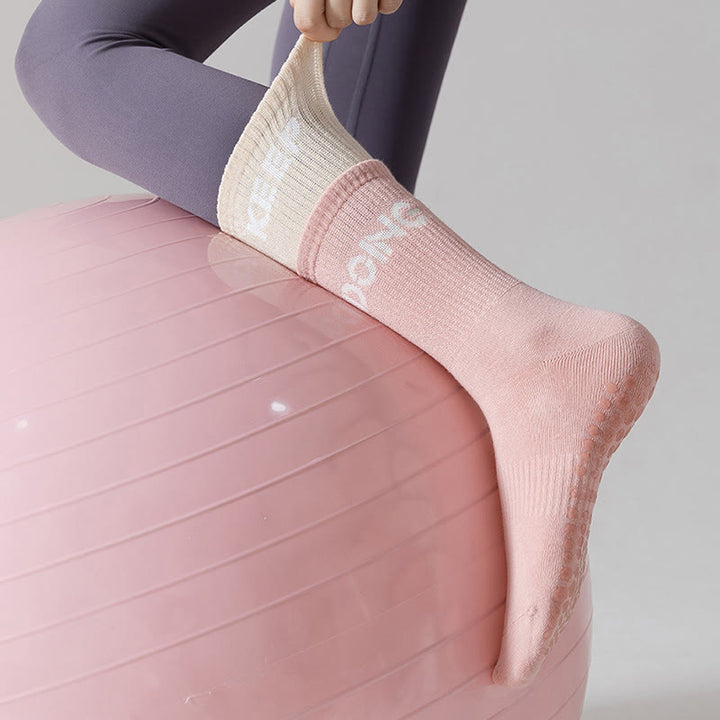 Olivenorma Cushion Grip Crew Non-Slip Pilates Barre Comfort Training Socks with Soft Padding & Breathable Cotton Support Yoga Socks - image 9