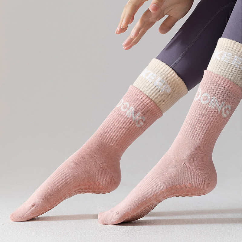 Olivenorma Cushion Grip Crew Non-Slip Pilates Barre Comfort Training Socks with Soft Padding & Breathable Cotton Support Yoga Socks - image 7