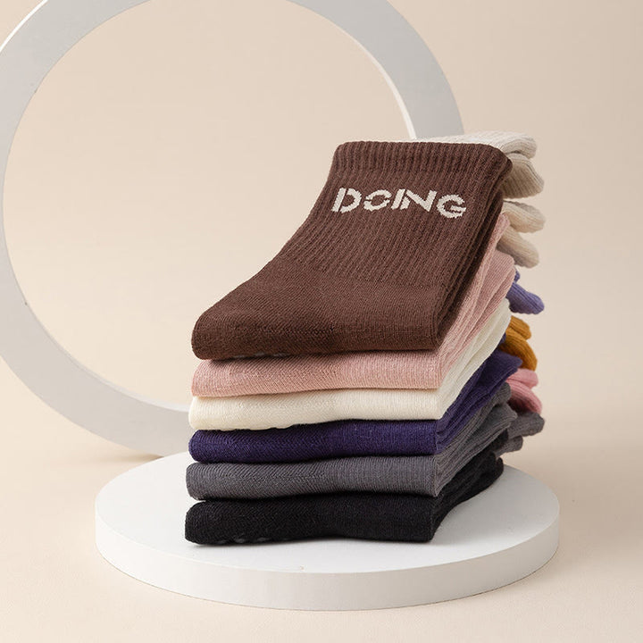 Olivenorma Cushion Grip Crew Yoga Socks Non-Slip Pilates Barre Comfort Training Socks - image 14