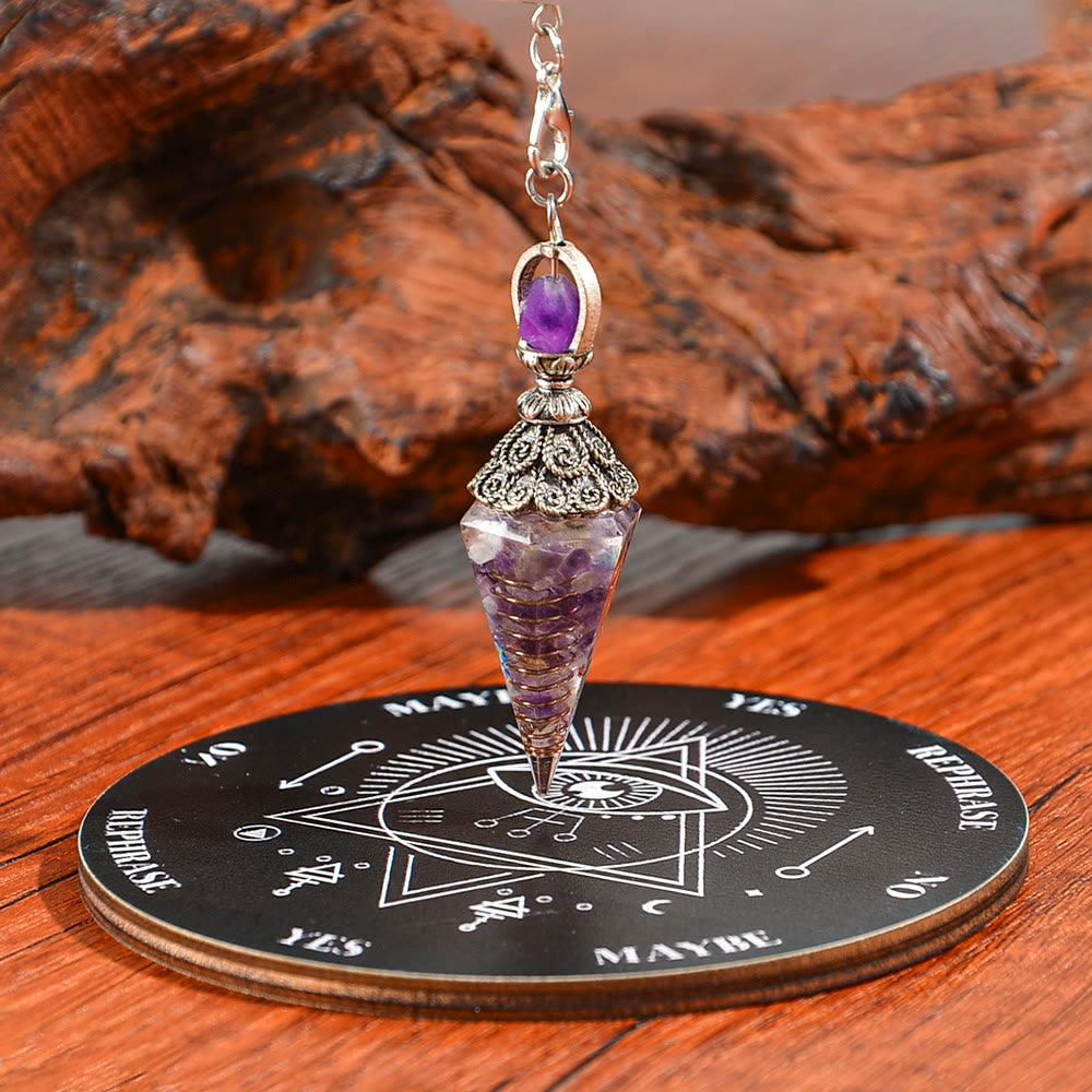 FREE Today: 10 Styles 2pcs Natural Stone Pendulum & Wooden Divination Board Set - Amethyst - image 4