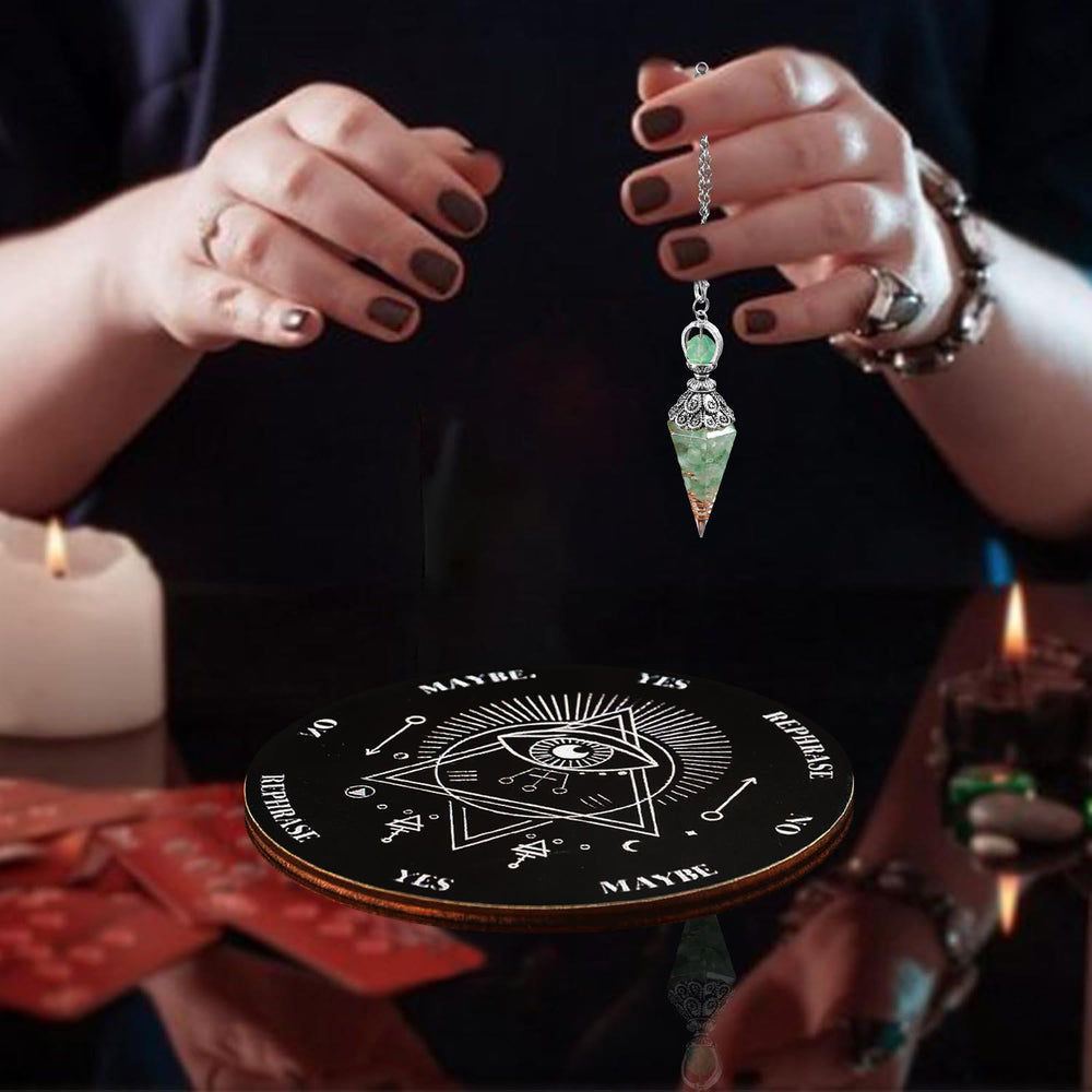 FREE Today: 10 Styles 2pcs Natural Stone Pendulum & Wooden Divination Board Set - image 1