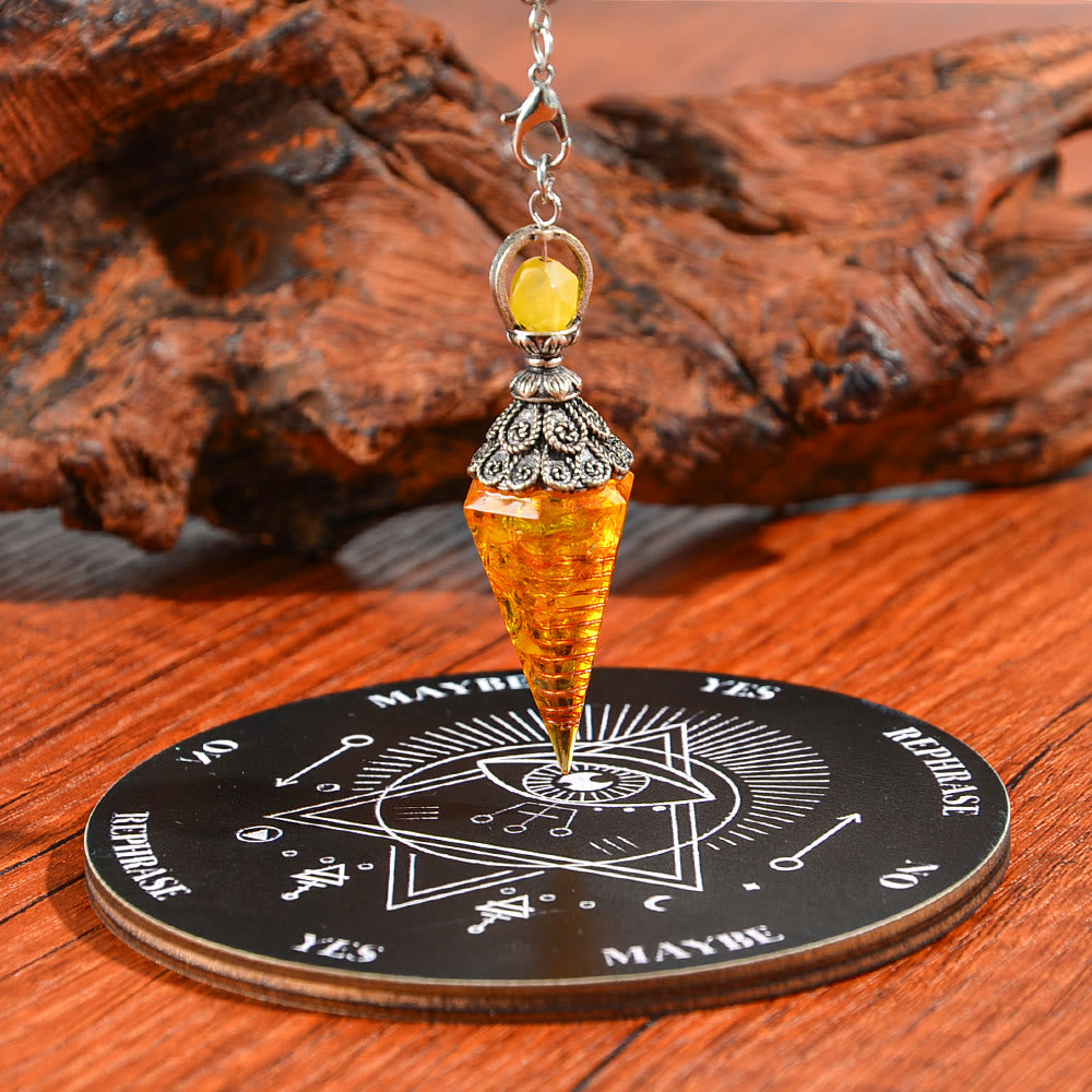FREE Today: 10 Styles 2pcs Natural Stone Pendulum & Wooden Divination Board Set - Citrine - image 15