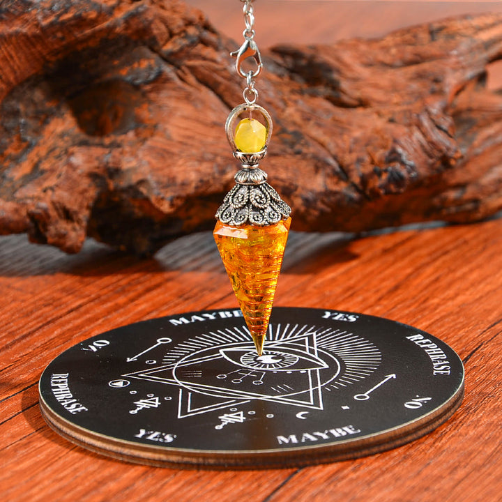 FREE Today: 10 Styles 2pcs Natural Stone Pendulum & Wooden Divination Board Set - Citrine - image 15