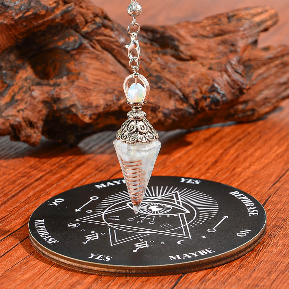 FREE Today: 10 Styles 2pcs Natural Stone Pendulum & Wooden Divination Board Set - Opalite - image 11