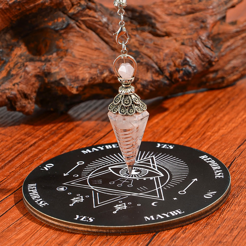 FREE Today: 10 Styles 2pcs Natural Stone Pendulum & Wooden Divination Board Set - Rose Quartz - image 13